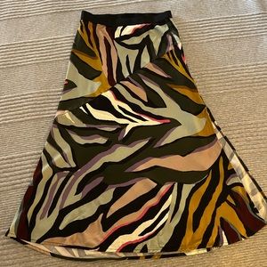 Anthropologie midi zebra skirt